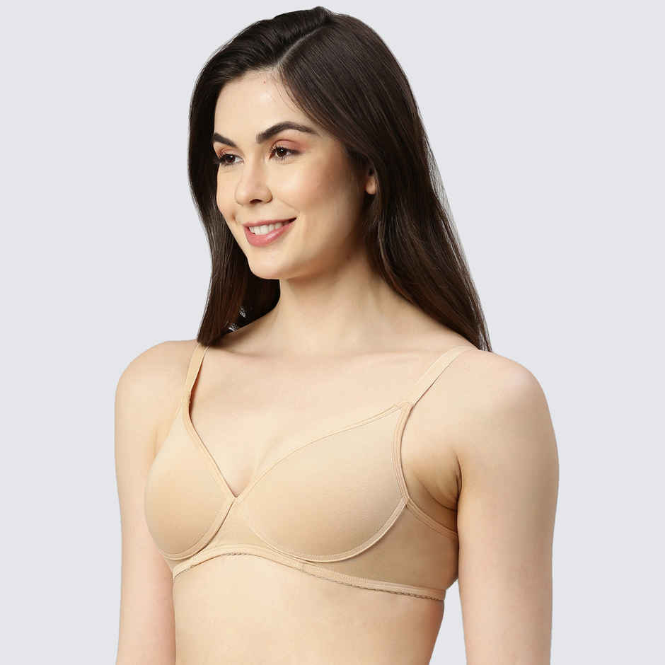 Enamor Women's A039 Perfect Coverage Cotton T-shirt Bra|Padded|Wirefree | Skin-38B