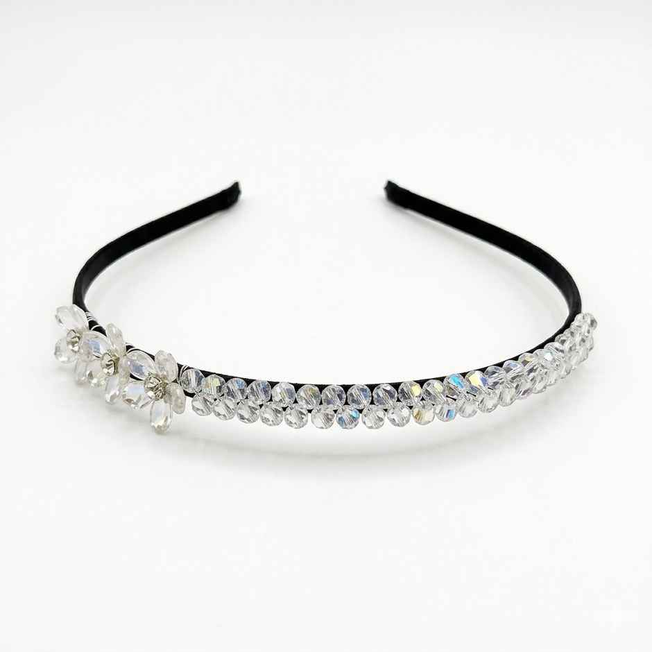 The Opal Factory Hair Accessories | Silver Crystal Flower Hair B&