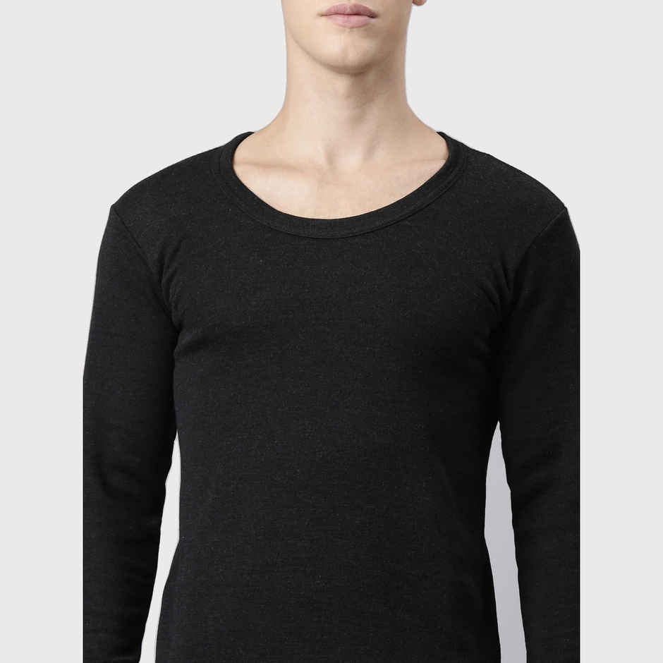 Rupa Thermocot Volcano Round Neck Full Sleeve Thermal Top For Men | Anthra Melange - XXL