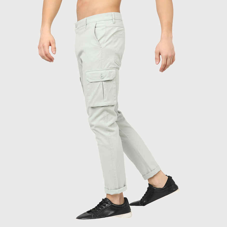 HIGHLANDER Men's Slim Fit Easy Wash Cargos | Mint - 34