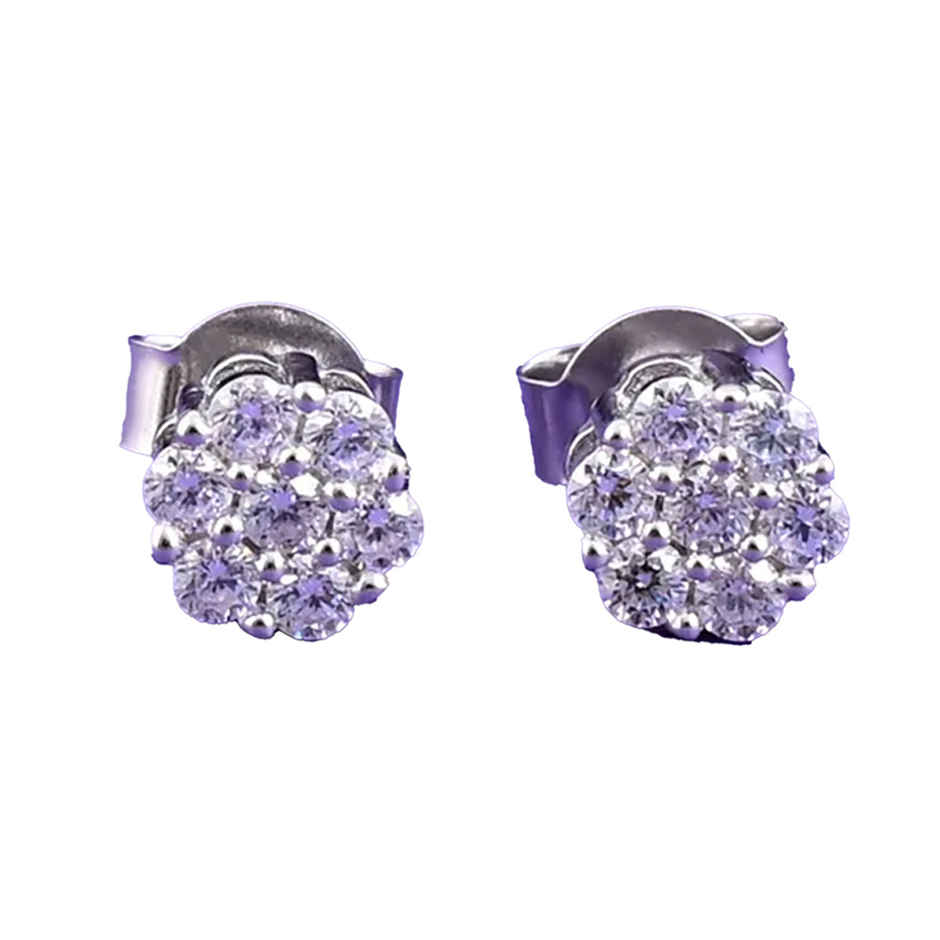 Voylla 925 Sterling Silver Cz Webbed Stud Earrings