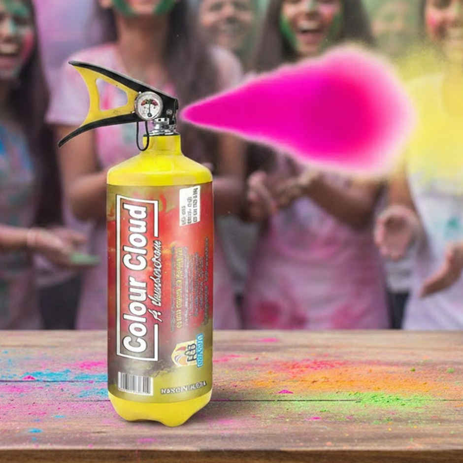 Holi Colour Cloud Cylinder Spray | Pink | 2 kg | Cock
