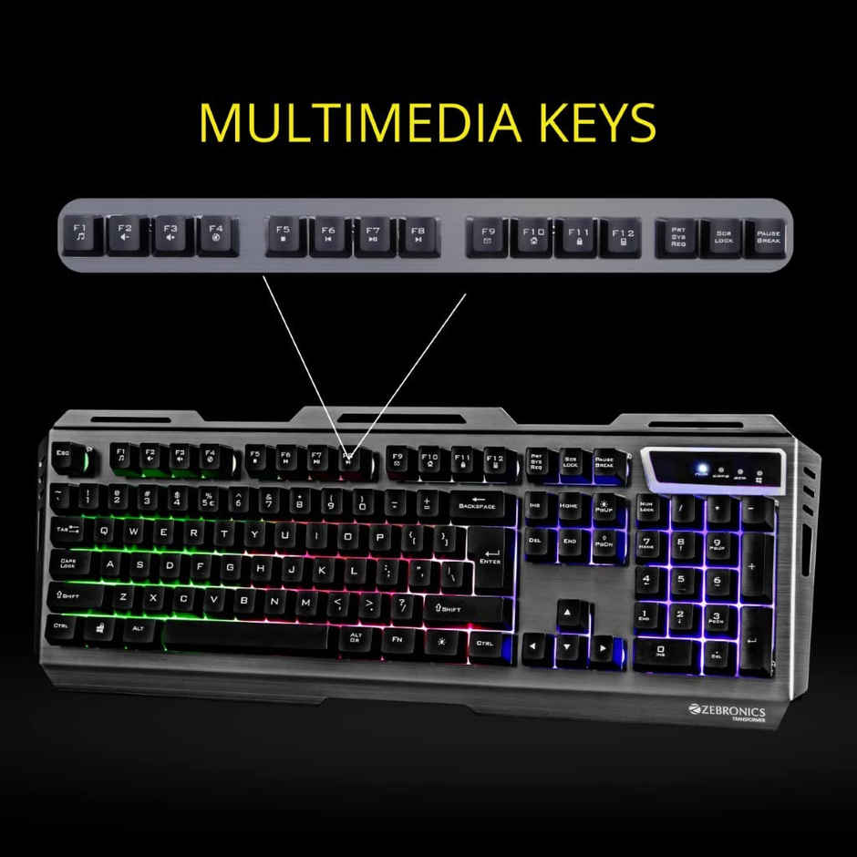 Zebronics Transformer Gaming Keyboard & Mouse Combo Mouse With 6 Buttons Led Lights 3200Dpi Black