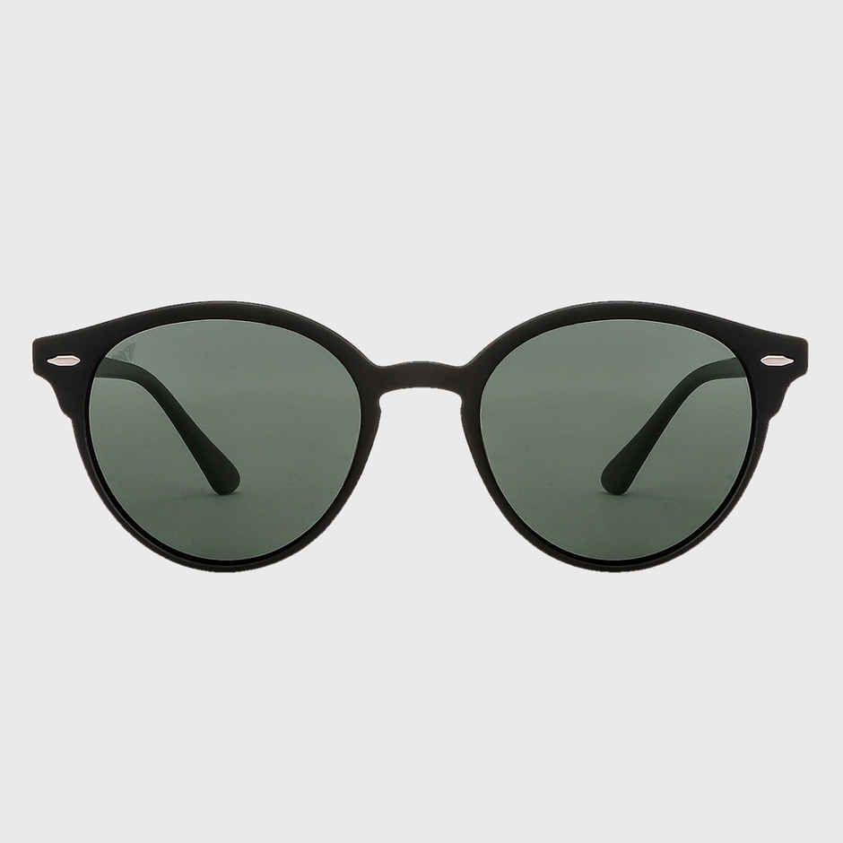 Vincent Chase By Lenskart Unisex Geometric Polycarbonate Round Sunglasses | Green and Black - L