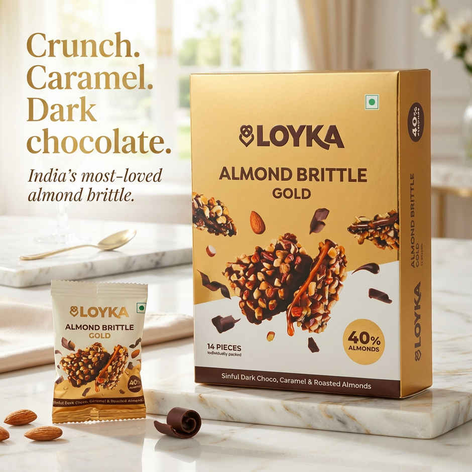 Loyka Almond Brittle Gold Chocolate Box | 203 G