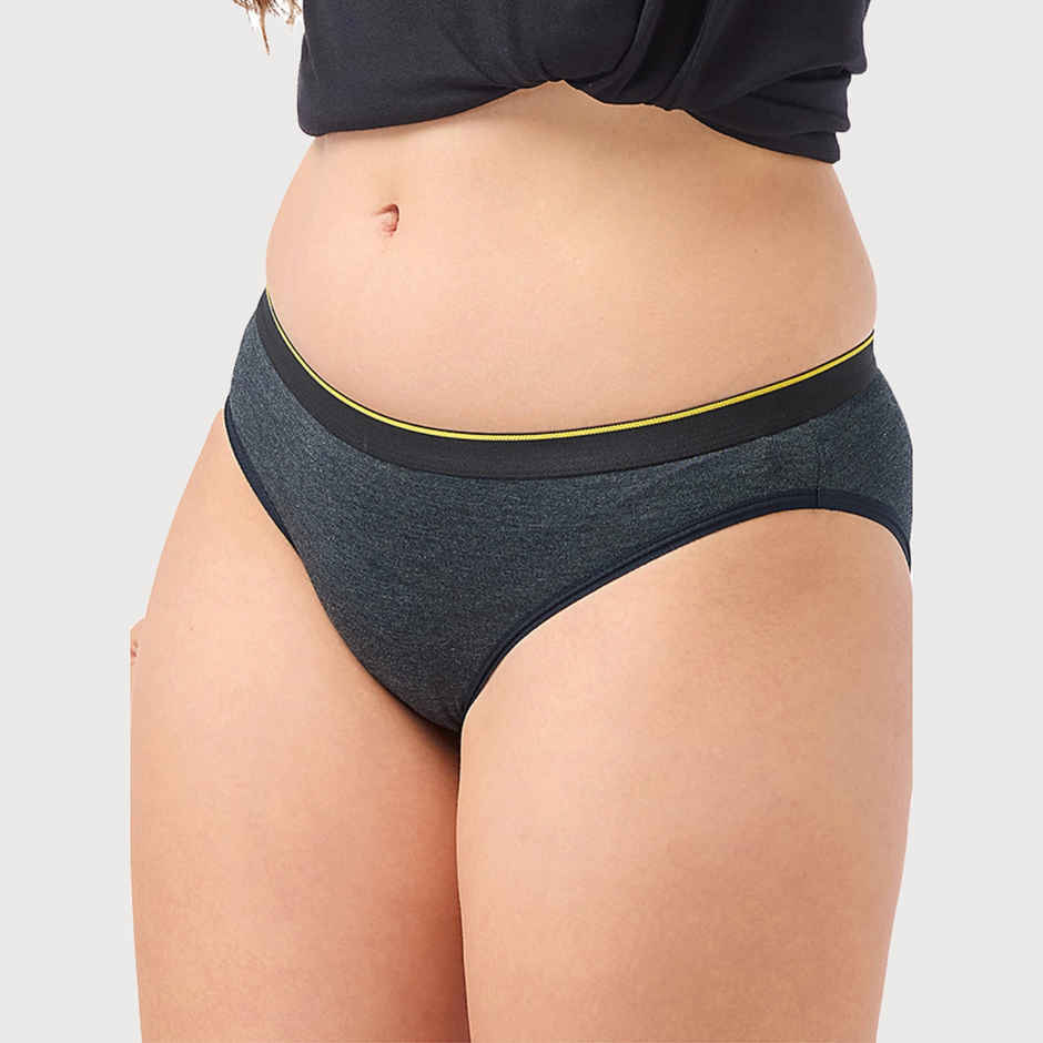 Bummer Women's Micro Modal Elastane Bikini Panties | Charcoal Melange - M