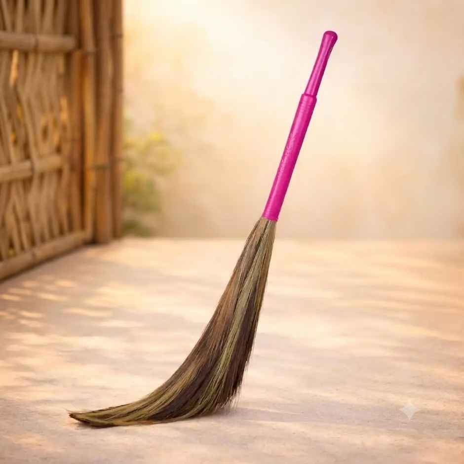 Gala Kingkong Grass Floor Broom | Plastic | Brown and Pink