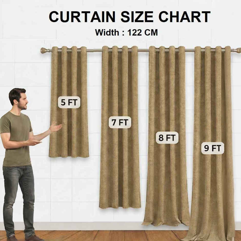 BAY6 Microfiber Cotton Door Curtains | Set of 2 | 7x4 ft | Black