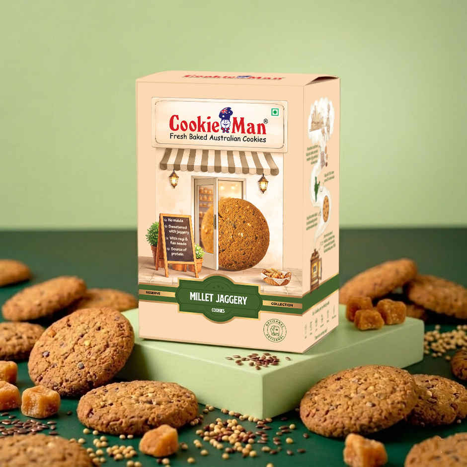 CookieMan Premium Millet Jaggery Ragi Atta Cookies Biscuits