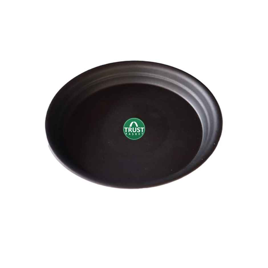 TrustBasket UV Treated Round Tray for 10 Inch Pot | Durable Plastic Pot Saucer - Black