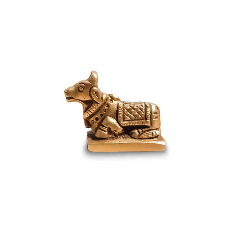 Nandi Brass Idol | Religious Statue | 4 cm | Svasti