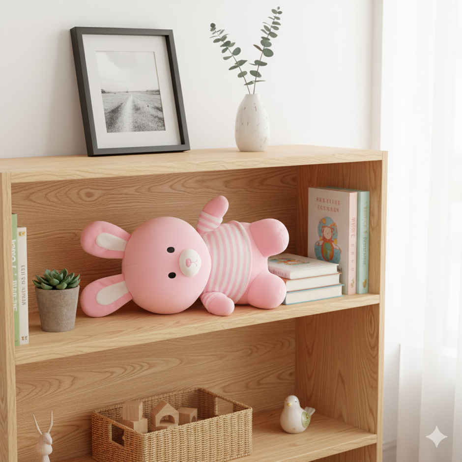 DearJoy Playful Bunny in T Shirt Soft Toy Pink 25 cm