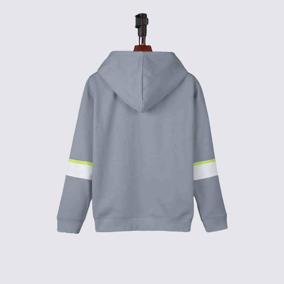 Hellcat Boy's Printed Cotton Blend Hoodie T-Shirt | Grey | 7-8 Years