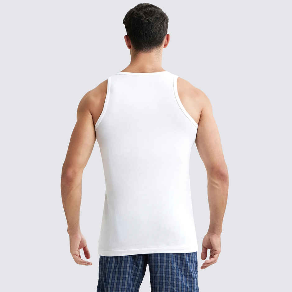 Jockey 8820 Men's Super Combed Cotton Round Neck Vest|Extended Length|Easy Tuck|PO3 | White-XL