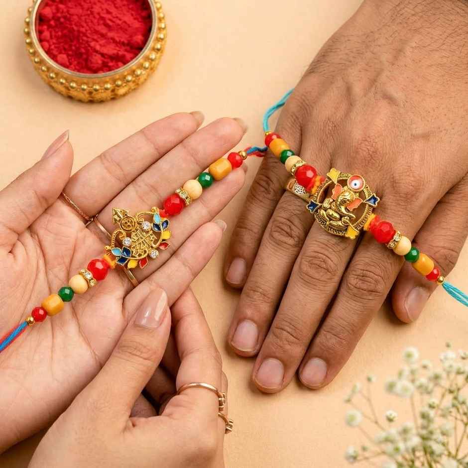 Rakhi for Brother | Religious | Om & Ram | Pack of 2 | Shree Rakhi