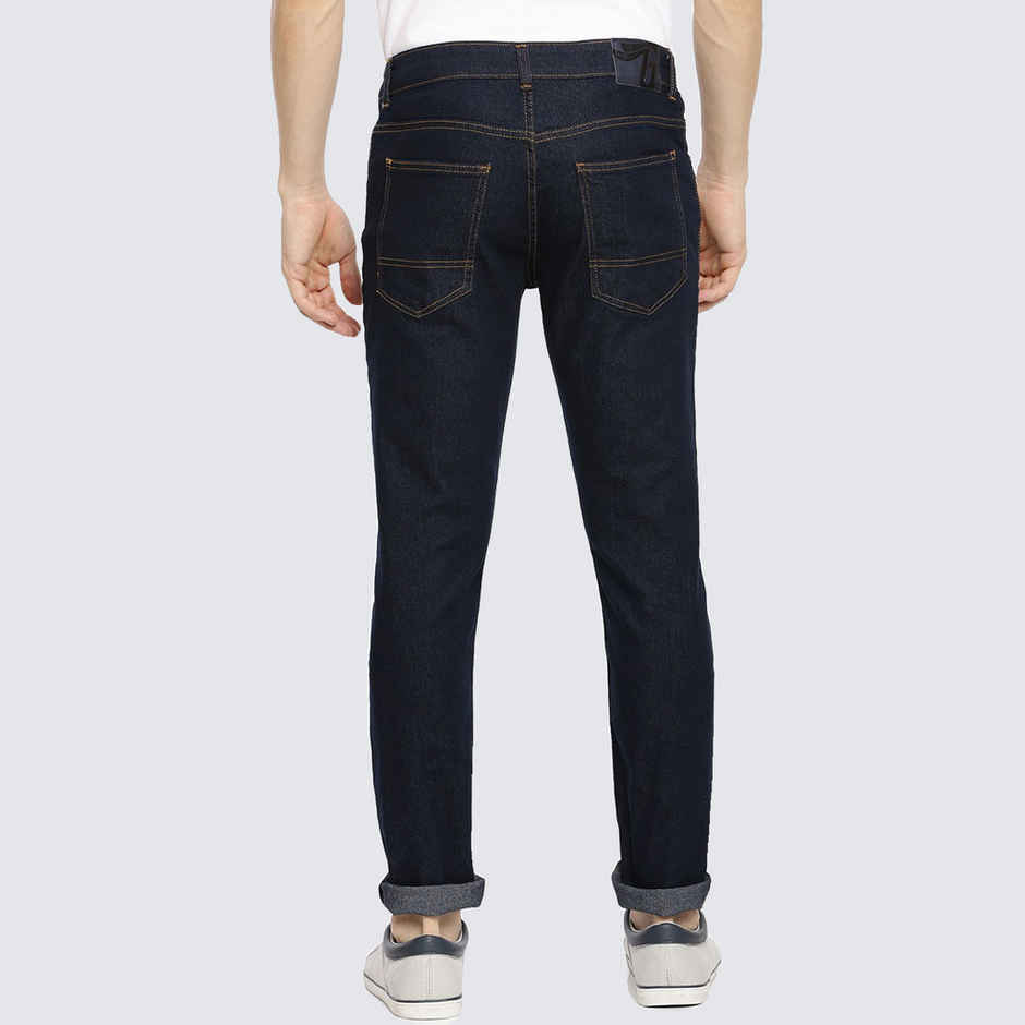 The Indian Garage Co Slim Fit Solid Casual Jeans | Blue - 30