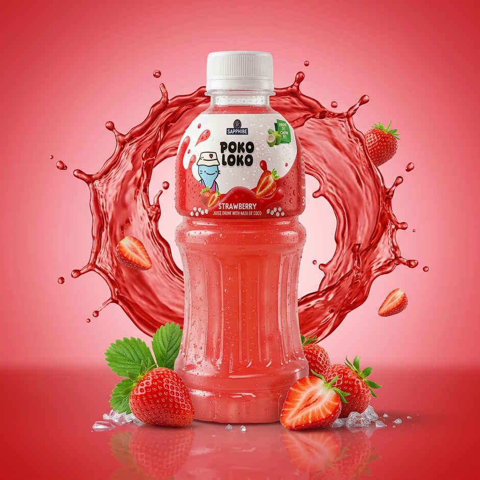 Sapphire Poko Loko Strawberry Nata Drink