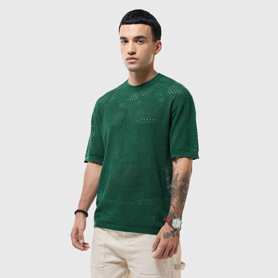 Bewakoof Round Neck Men's T-shirt | Green - 2XL