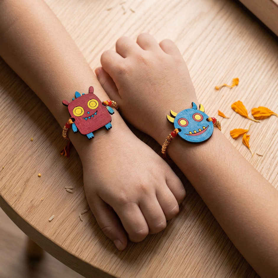 Kids DIY Rakhi Painting Kit Monster | Set of 2 | Unique Find | Mad Over Prints