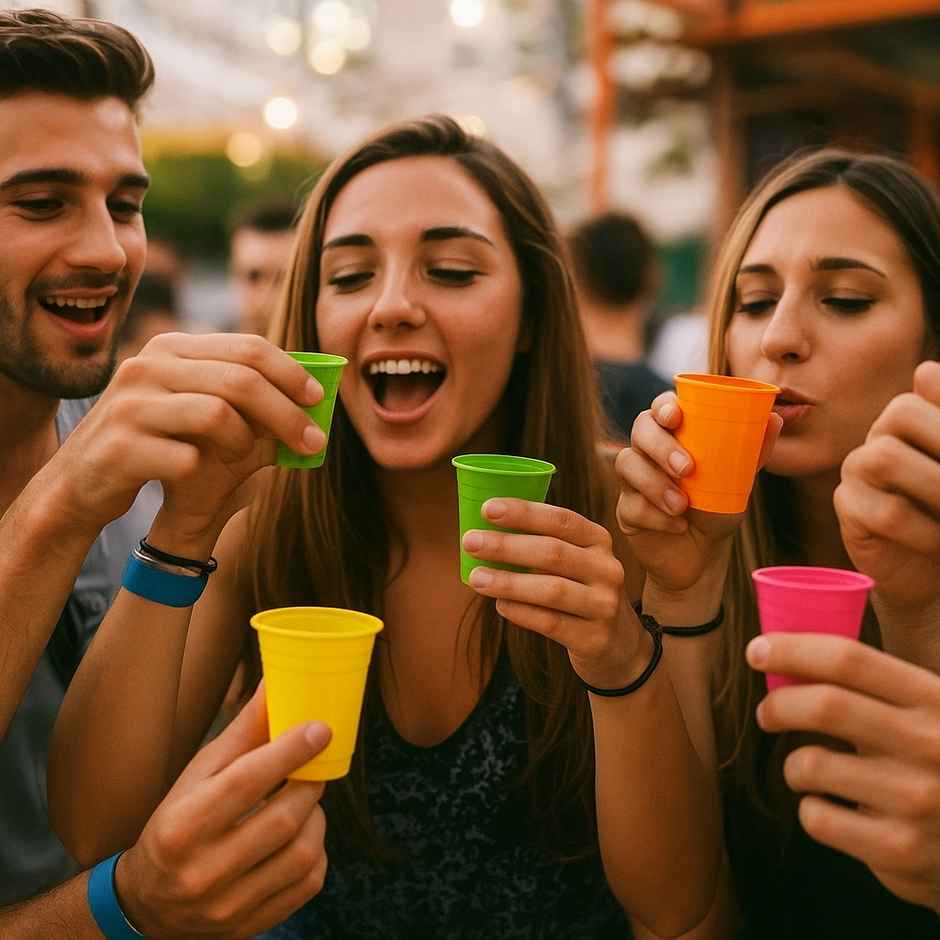 Premium Reusable Party Shot Glasses | Multicolour | Easysip