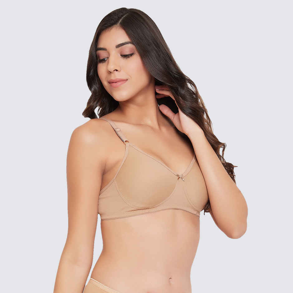 Clovia Women Non-Padded Non-Wired Full Cup T-Shirt Bra - Beige, Light Pink | 36C