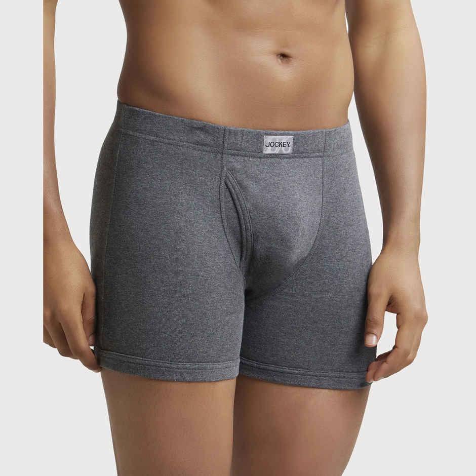 Jockey 8008 Men's Cotton Rib Underwear Solid Trunk|Ultrasoft Waistband | -S