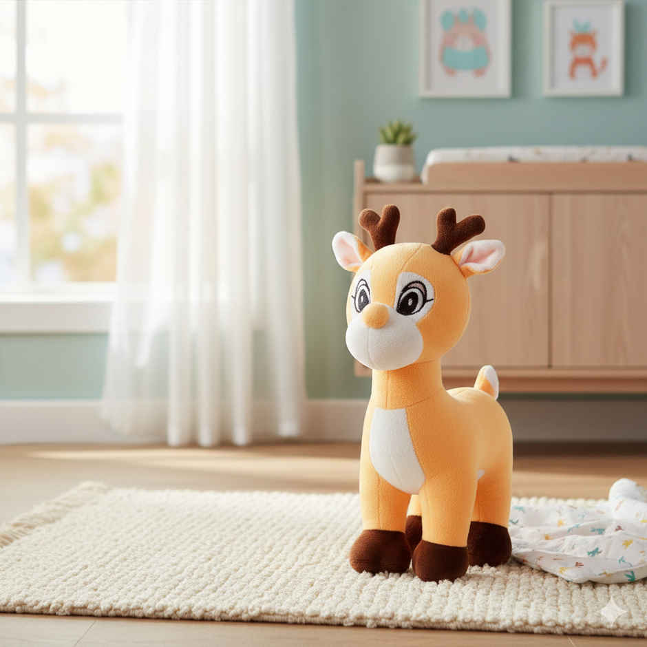 Storio Deer Stuffed Plush Animal | Yellow - 30 cm