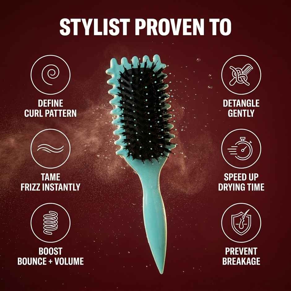 Gleva Curl Defining Hair Brush | Light Blue