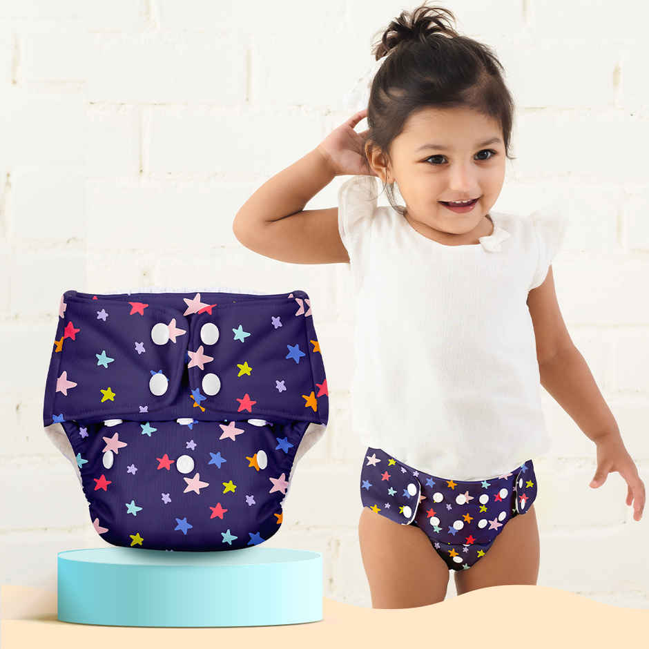 SuperBottoms Basic Reusable Cloth Diaper with Ultra Thin pad & 5 Disposable Top Sheets | Free Size