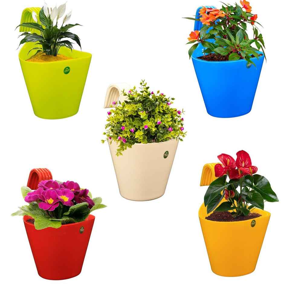 Plastic Hanging Plant Pot | 23 x 29.5 cm | Multicolour