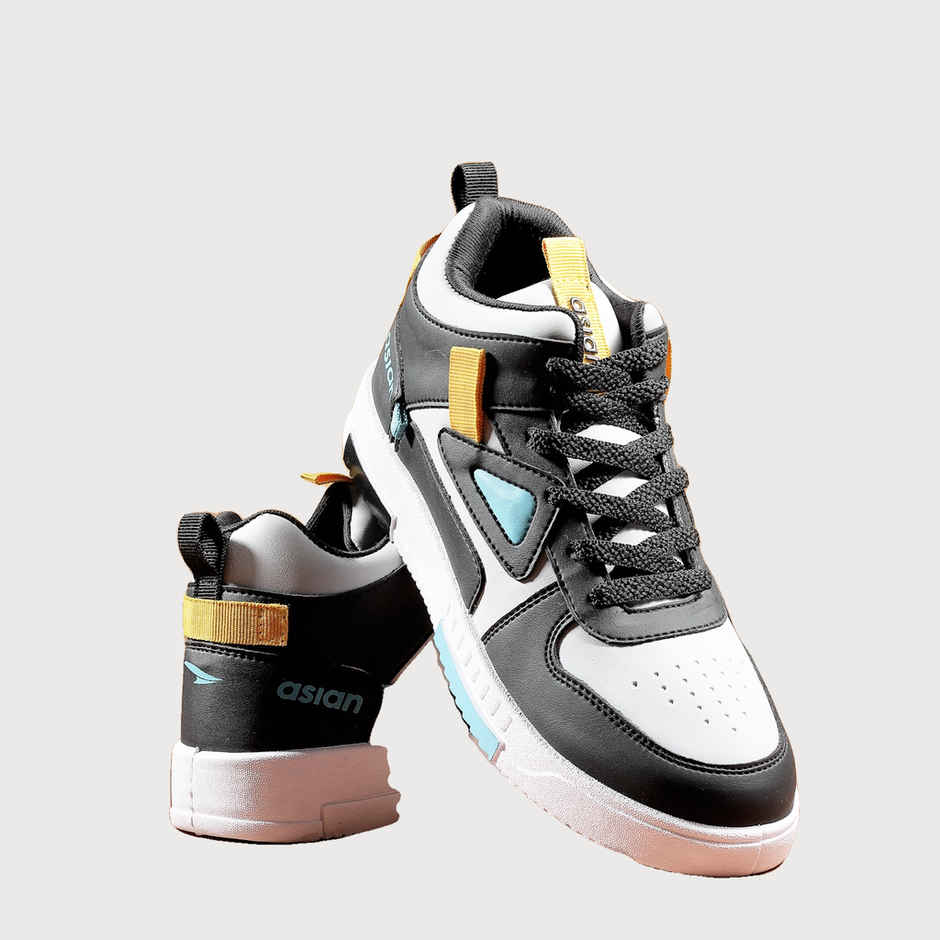 Asian Tarzan-11 Men High Top Sneakers Lightgrey-Black (Size-10)