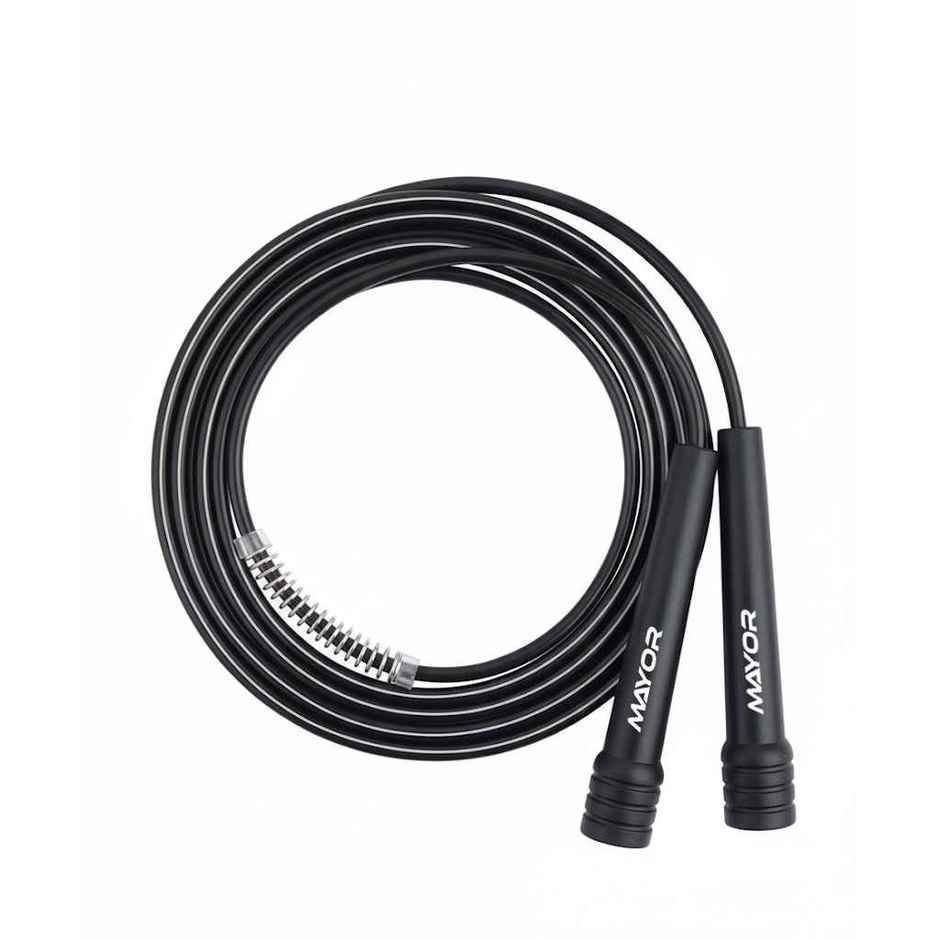 Mayor Fitness Adjustable Skipping Rope Tangle Free Jumping Rope | Freestyle Skipping Rope | Black