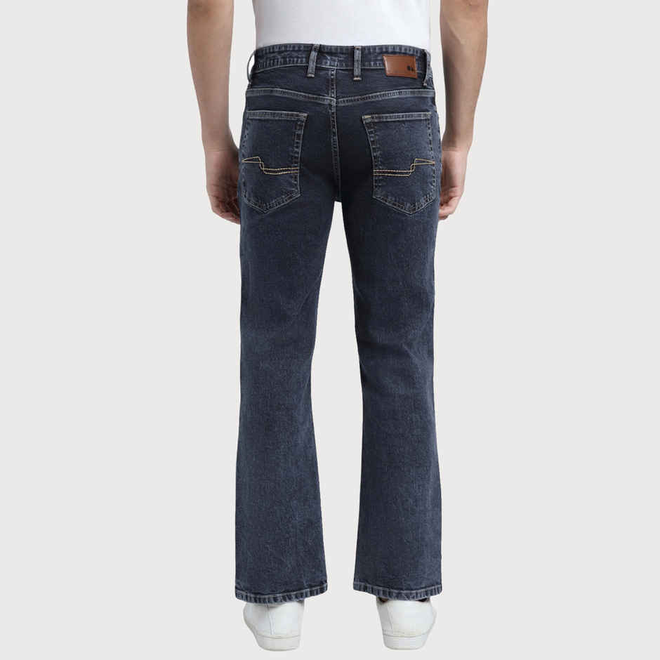 Dennis Lingo Men's Boot Cut Washed Stretchable Jeans | Indigo | 38