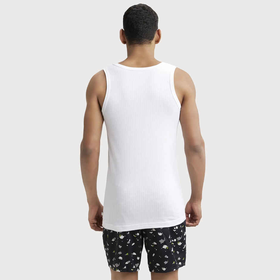 Jockey 8816 Men's Super Combed Cotton Sleeveless Vest|Extended Length|Easy Tuck | White-100