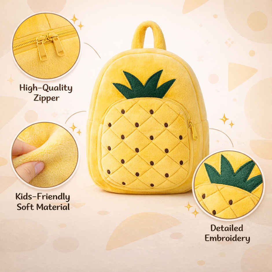 Kidara Pineapple Kids Plush Backpack | Yellow