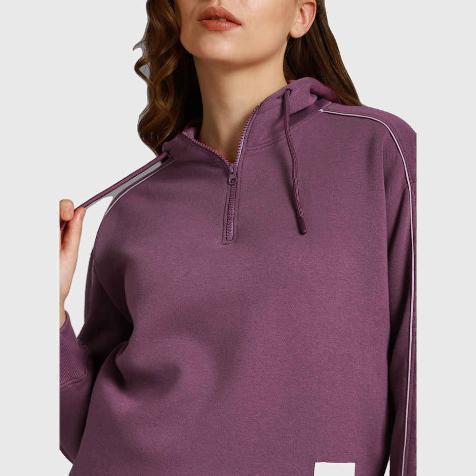 High Star Women's Hooded Long Sleeves Pullover Sweatshirt | Purple - L