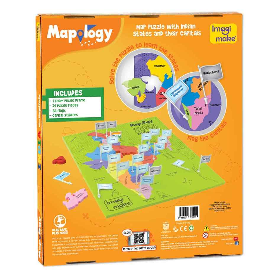 Imagimake Mapology India States Capitals Puzzle | Interactive Learning Toy | 25 Pcs | 5+ years