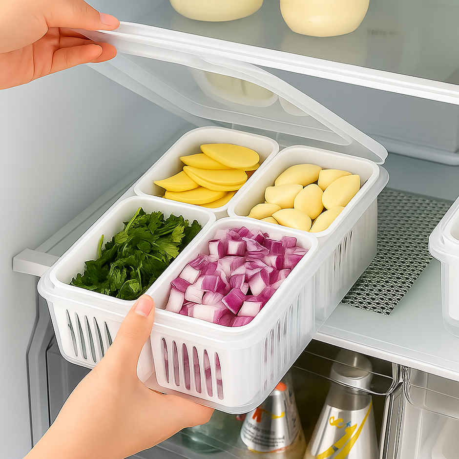 Zedak 4-in-1 Multipurpose Storage Plastic Container Set - White - 1 pc