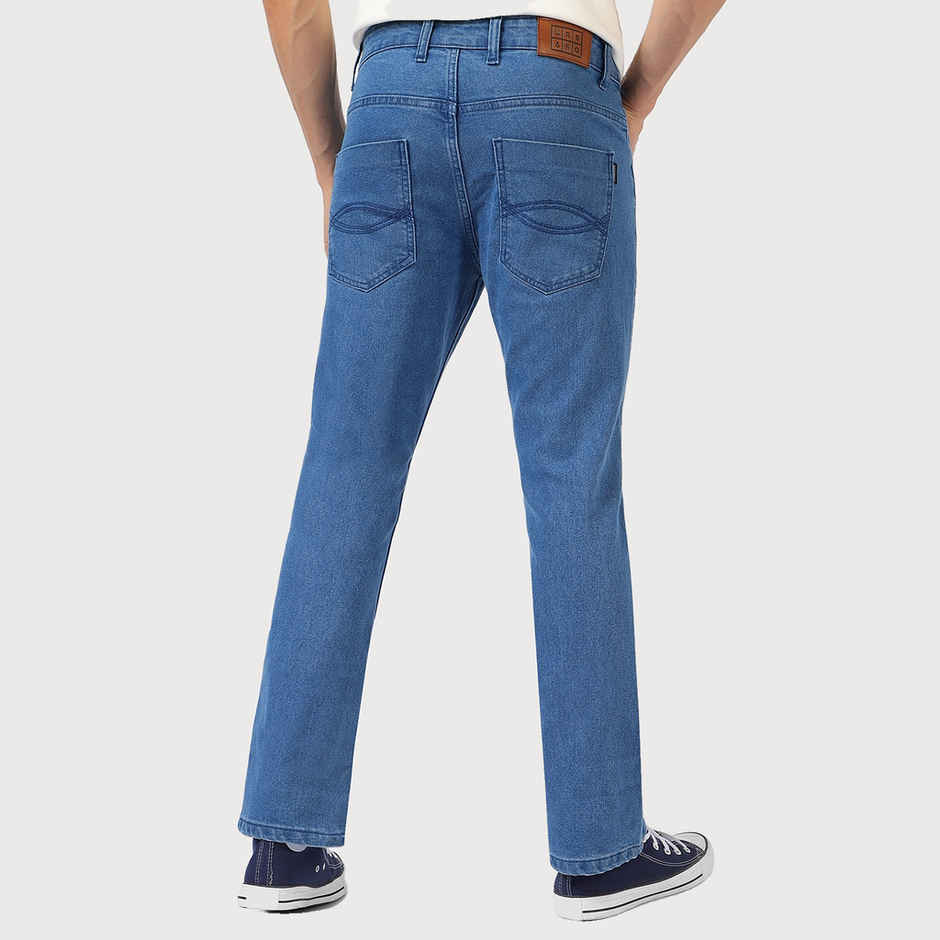 Urbano Fashion Men's Light Blue Washed Bootcut Jeans Stretchable-32