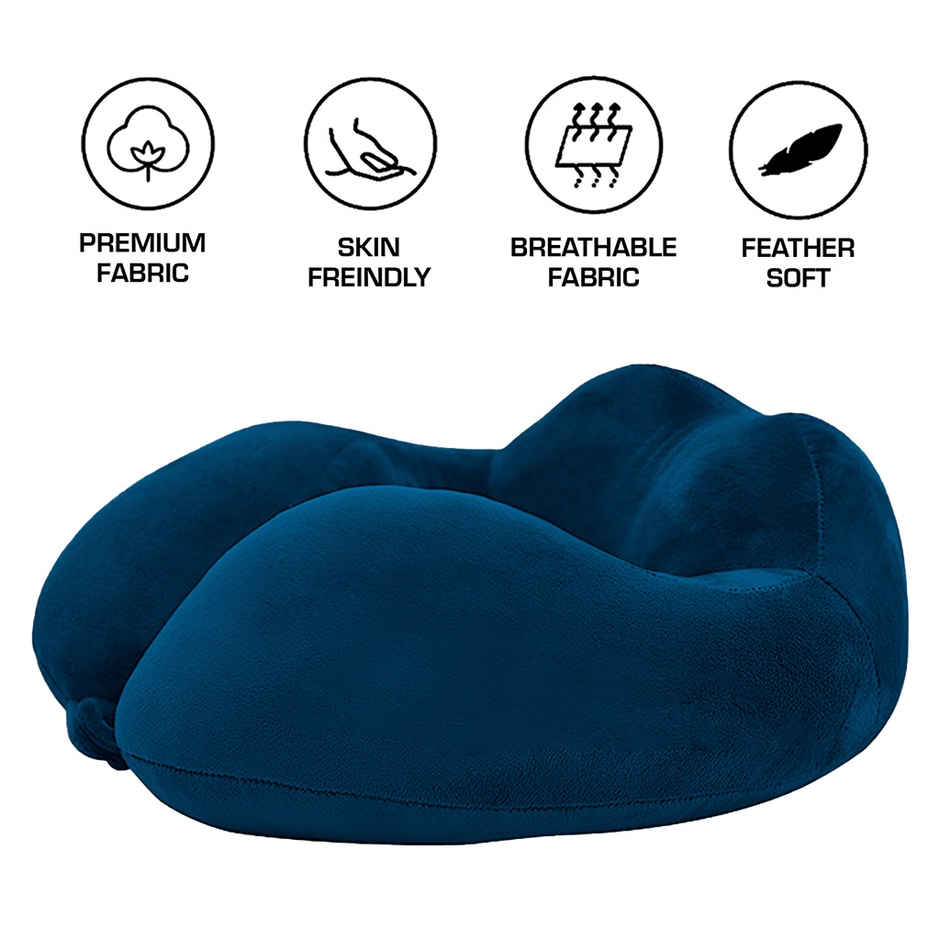 Billebon Unisex Fiber Neck Pillow | Navy Blue