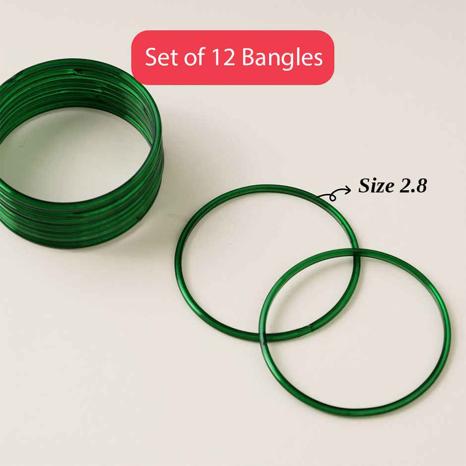 Green Glass Bangles | Size 2.8 | Happy Mail