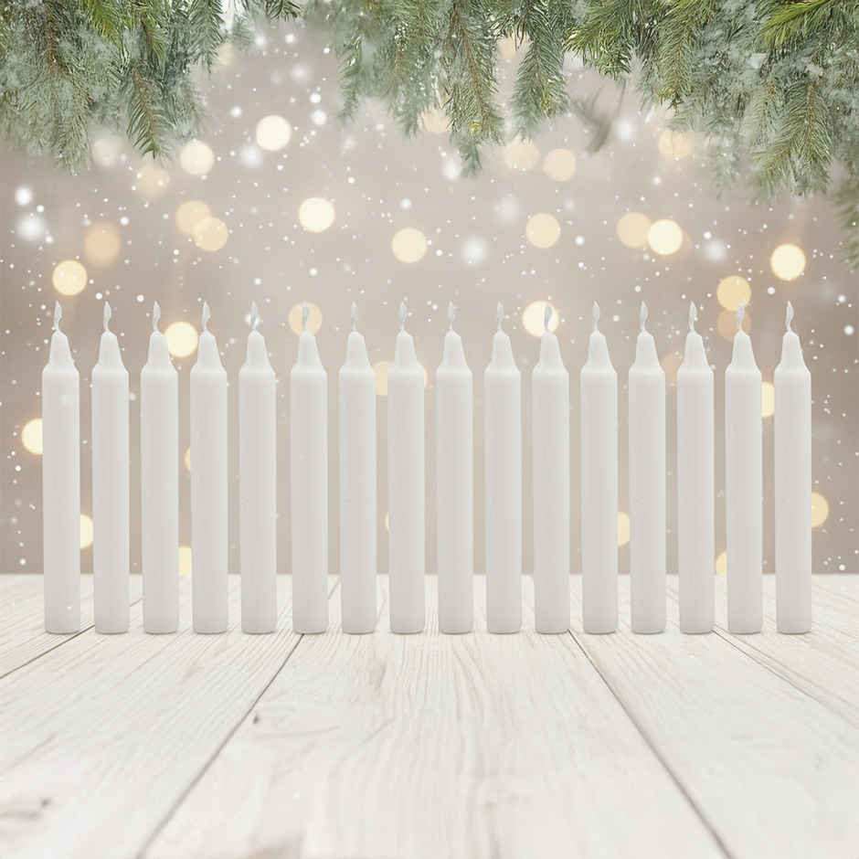 Unscented White Candles | Pack of 10 | Samsidhi