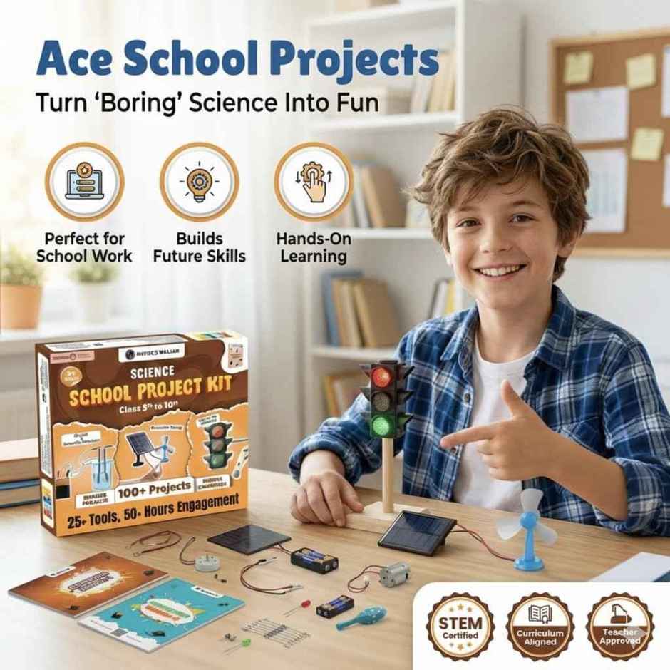 Physics Wallah Science Kit for School Projects Age 8 - 15 Years Old | 100+ Science Experiments