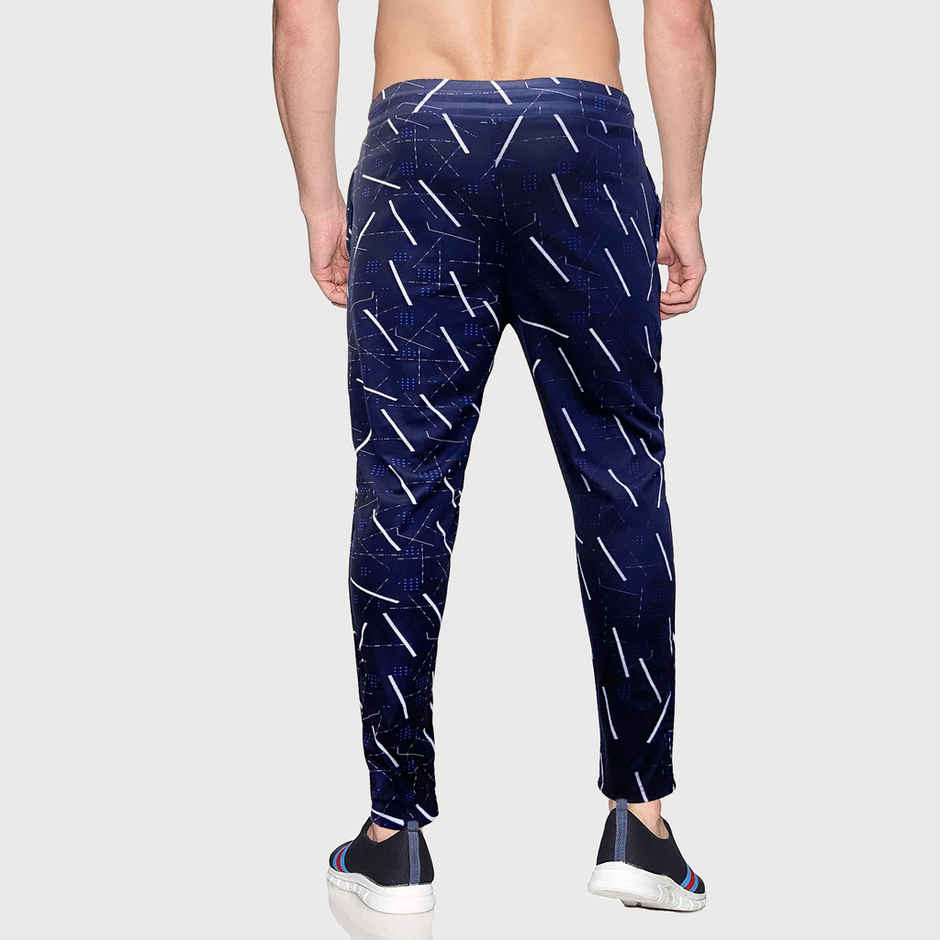 Avolt Men's Printed ZigZag Regular Fit Track Pant | Blue - 2XL