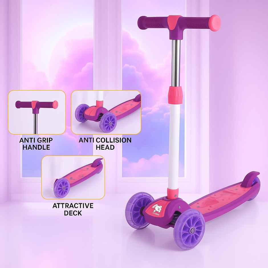 Storio Kick Scooter for Kids | Foldable Lightweight Scooter - Purple
