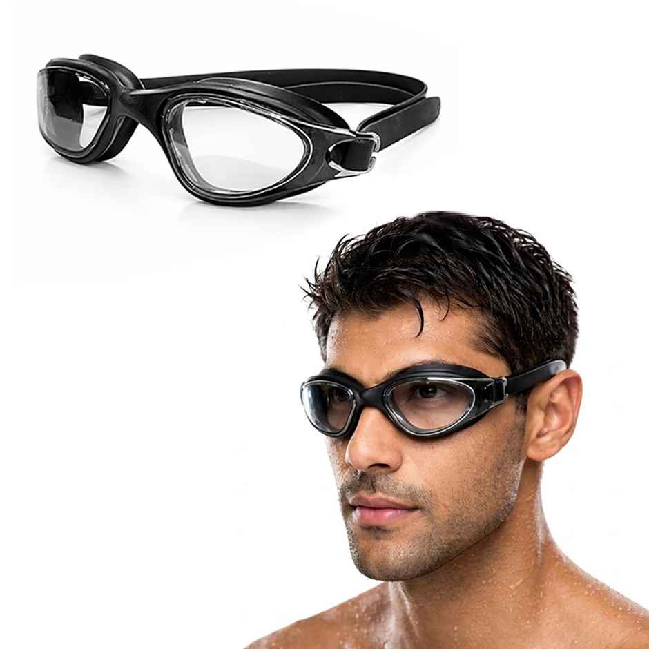 Slovic UV-Protected Unisex Swimming Goggles with Adjustable Straps - Wide Fit