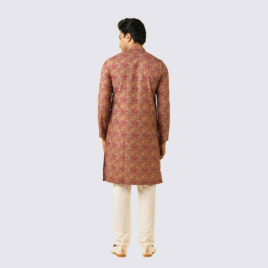 Diwas By Manyavar Men's Tan Destiny Kurta | Brown - 2XL