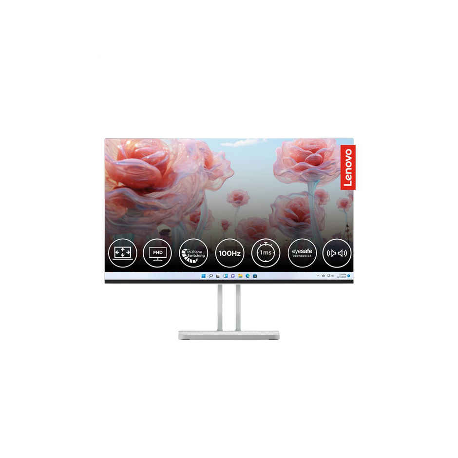 Lenovo L24i-4A, 24 in FHD IPS Monitor,100 Hz, 2x3W Speakers | Cloud Grey