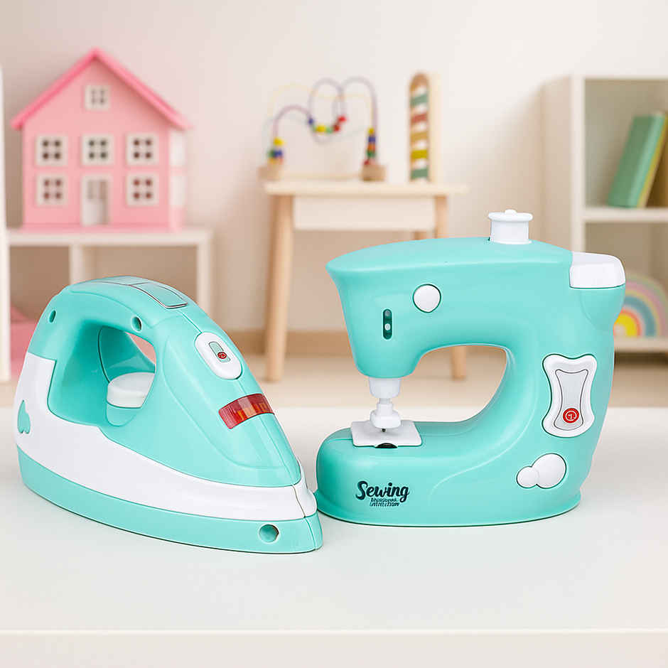 Anz Toy Green Iron & Sewing Machine
