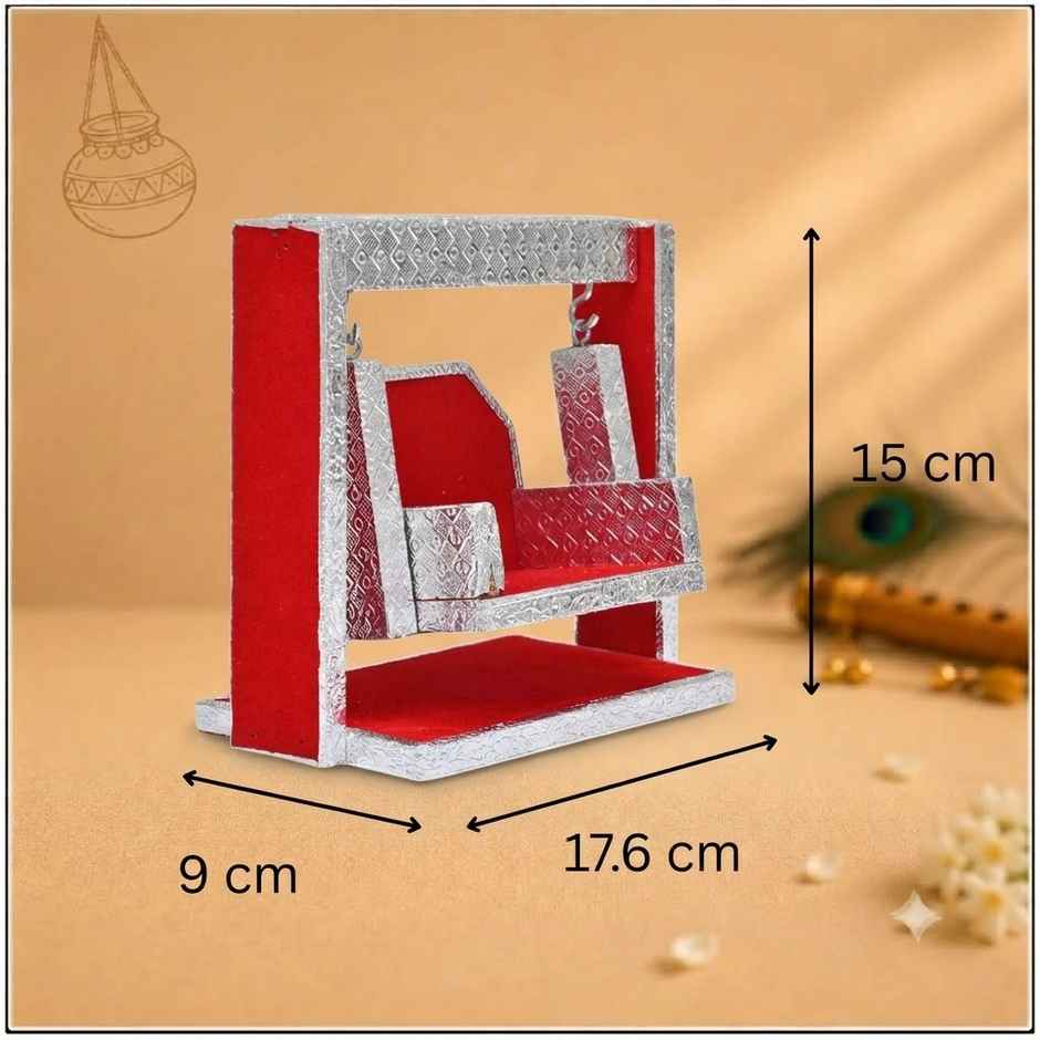 Jhula For Laddu Gopal | Red Aluminium Swing | Mandir & Janmashtami | Krishna Janmashtami